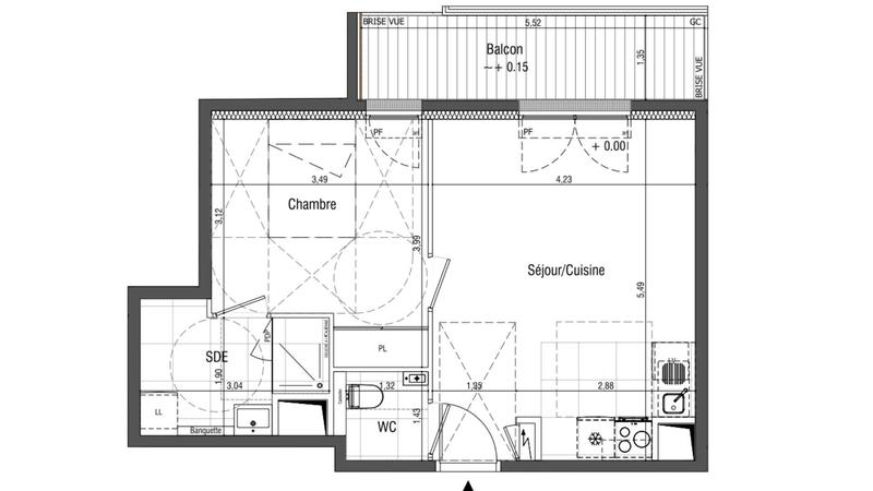 Appartement - 42 m² - 2 pièces