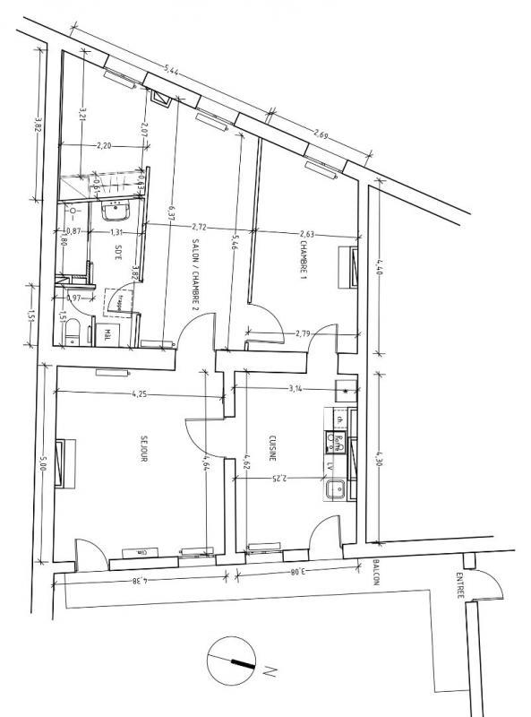 Appartement - 77 m² - 3 pièces