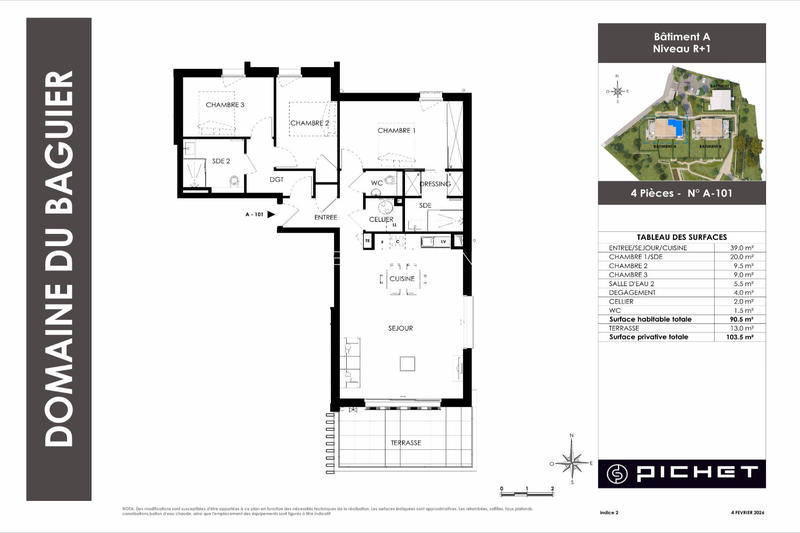 Appartement - 90 m² - 4 pièces