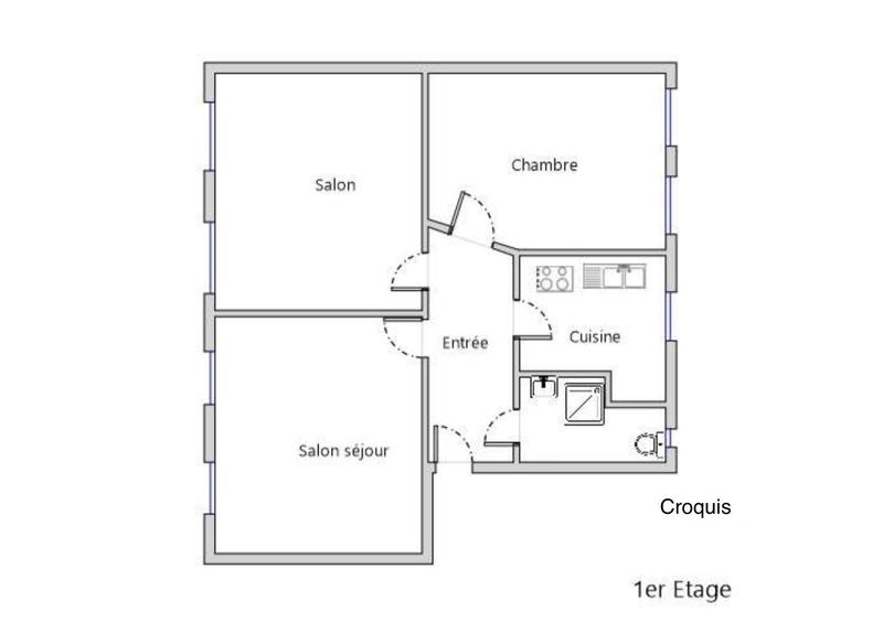 Appartement - 58 m² - 3 pièces