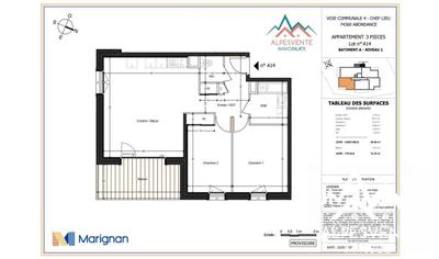Appartement - 65 m² - 3 pièces