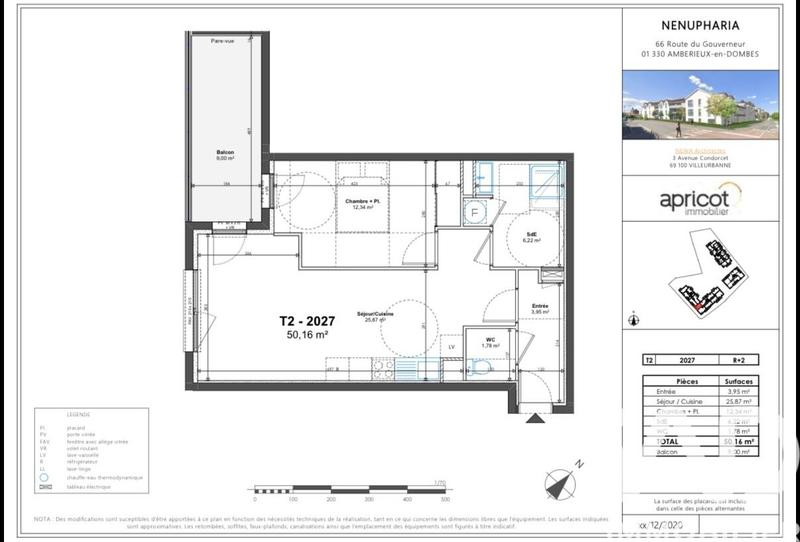 Appartement - 50 m² - 2 pièces