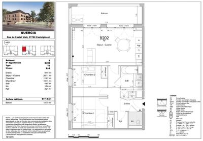 Appartement - 67 m² - 3 pièces