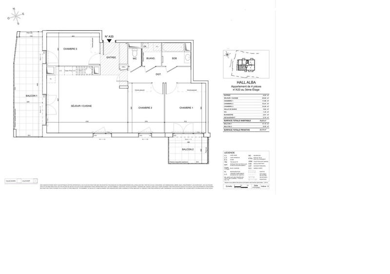 Appartement - 80 m² - 4 pièces