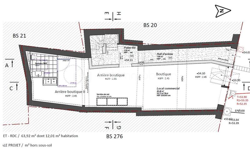 Local commercial - 49 m² - 3 pièces