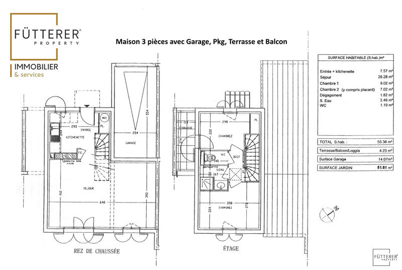 Maison - 57 m² - 3 pièces