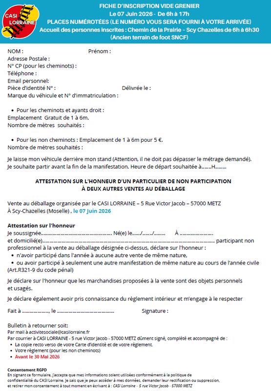 Vide grenier casi lorraine