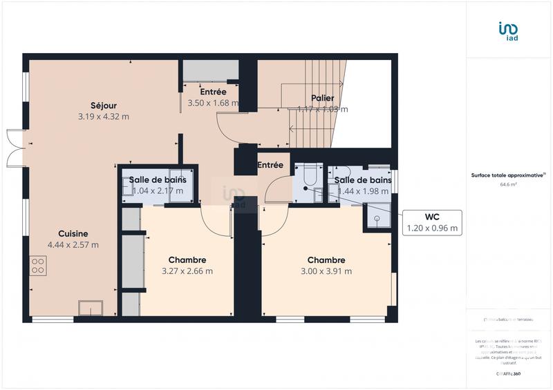 Appartement - 63 m² - 3 pièces