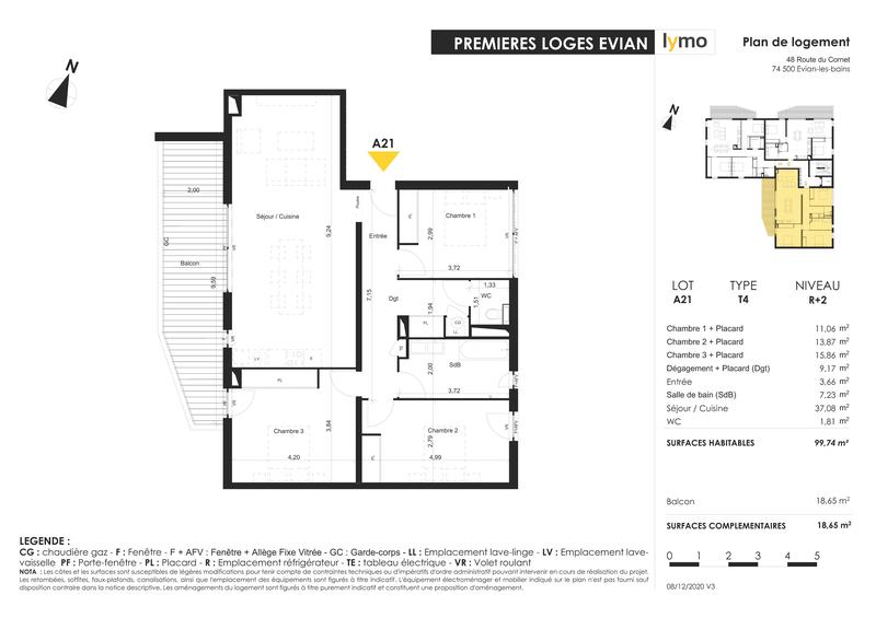 Appartement - 99 m² - 4 pièces