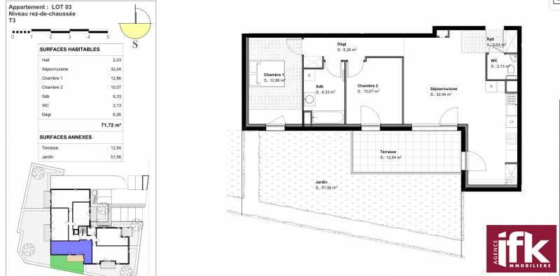 Appartement - 71 m² - 3 pièces
