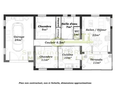 Maison - 66 m² - 3 pièces