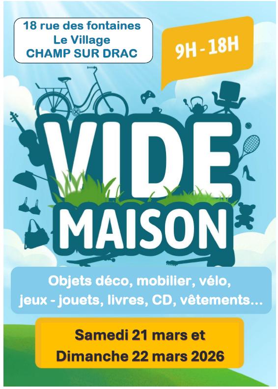 Vide maison champ sur drac village