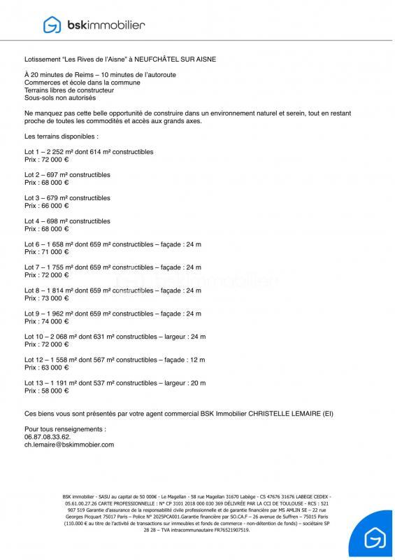 Terrain constructible - 679 m²