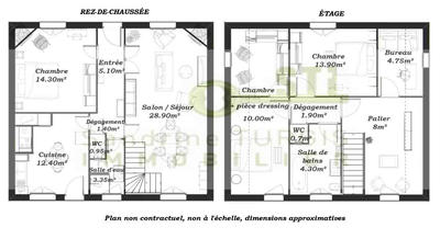 Maison - 110 m² - 4 pièces