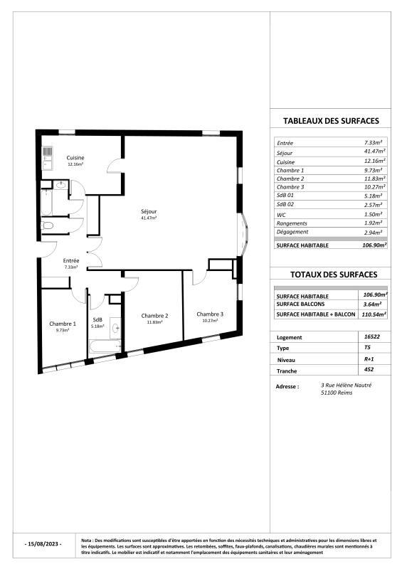 Appartement - 107 m² - 5 pièces