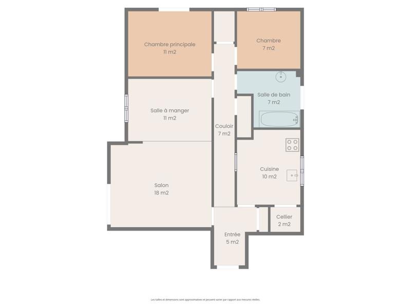 Appartement - 80 m² - 3 pièces