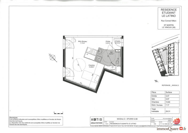 Appartement - 29 m² - 1 pièce