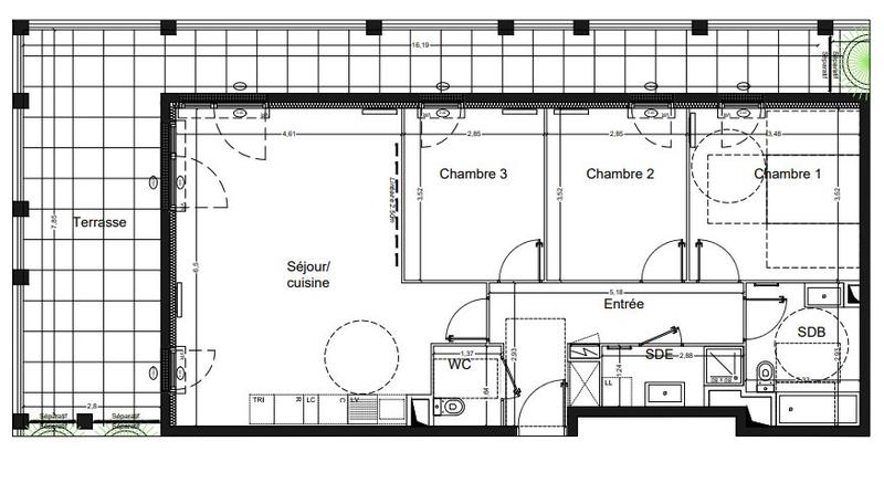 Appartement - 86 m² - 4 pièces