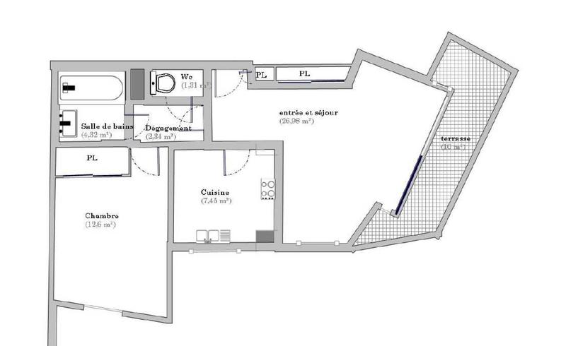Appartement - 55 m² - 2 pièces