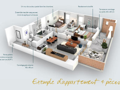 Appartement - 84 m² - 4 pièces
