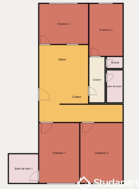 Chambre - 23 m² - 1 pièce