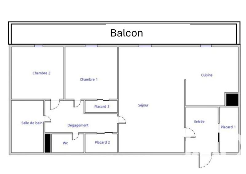 Appartement - 61 m² - 3 pièces