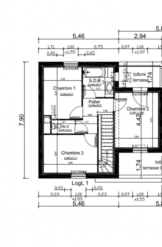 Pavillon - 75 m² - 4 pièces