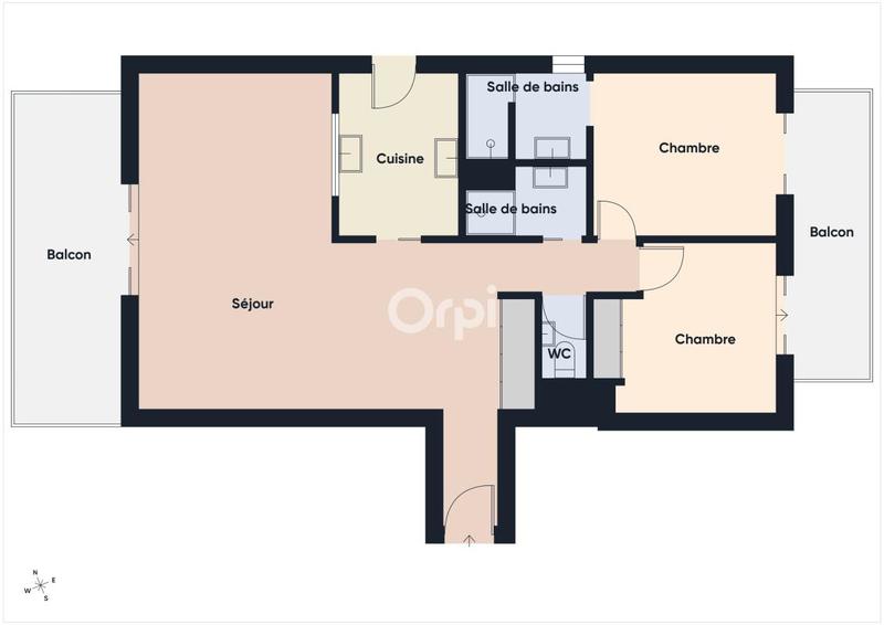 Appartement - 72 m² - 3 pièces