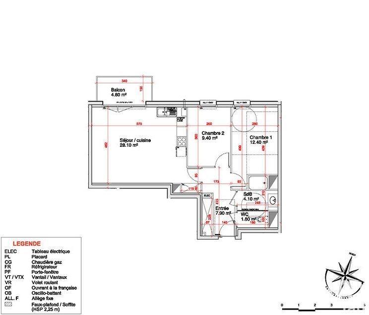 Appartement - 63 m² - 3 pièces