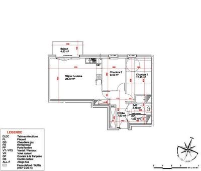 Appartement - 63 m² - 3 pièces