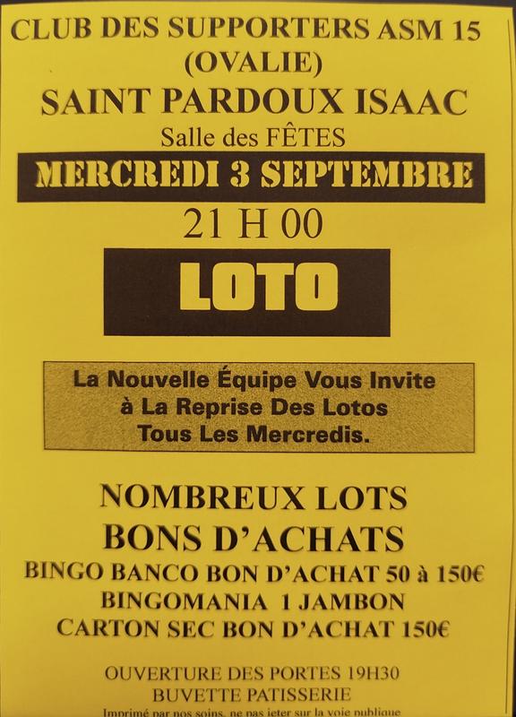 Loto des supporters de l'Asm XV