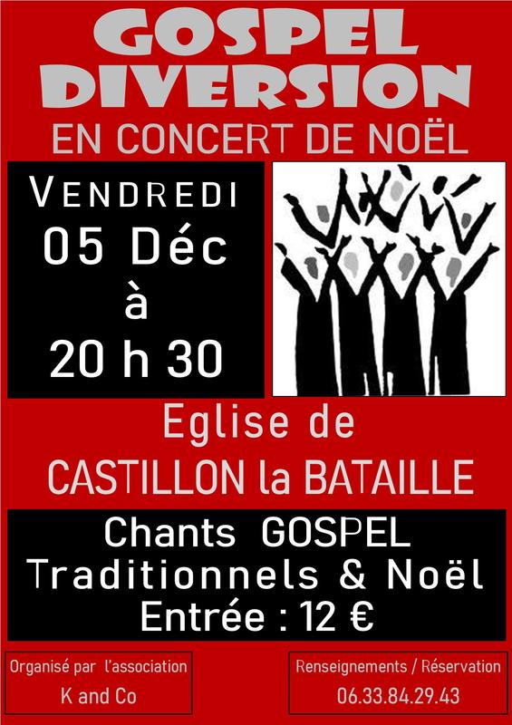 Gospel diversion en concert de Noël à Castillon-la-Bataille