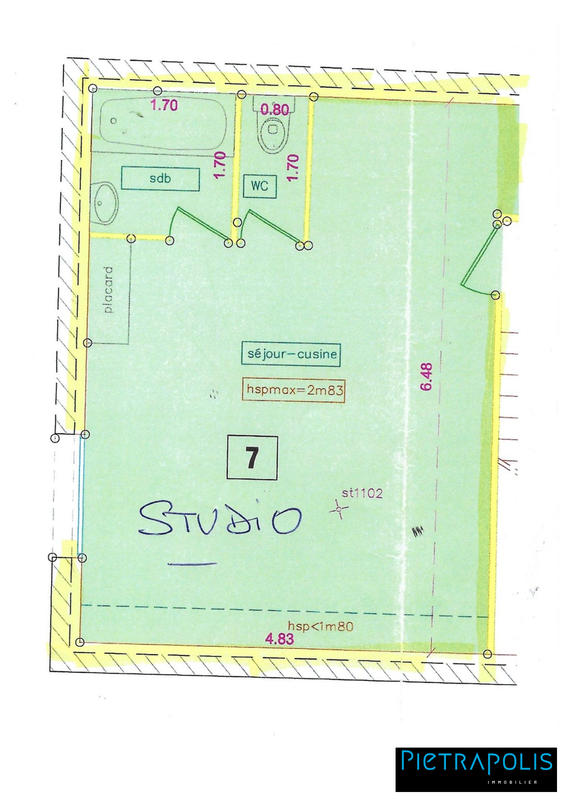 Appartement - 33 m² - 1 pièce