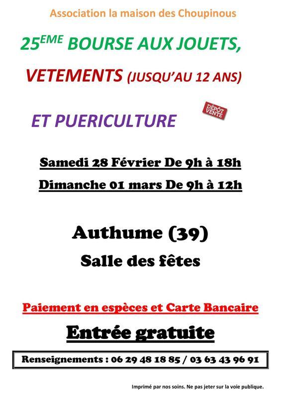 25ème bourse aux jouets vêtements et puériculture
