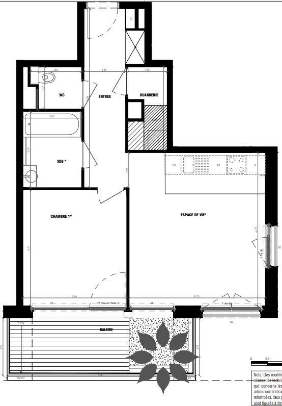 Appartement - 49 m² - 2 pièces