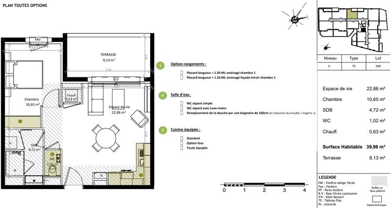 Appartement - 39 m² - 2 pièces