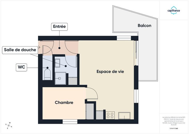 Appartement - 25 m² - 2 pièces