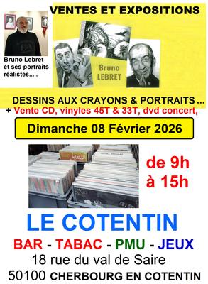 Vente Cd, vinyles 33t/ 45t , dvd concert, dessin au crayon, portrait - de 09h00 à 15h00