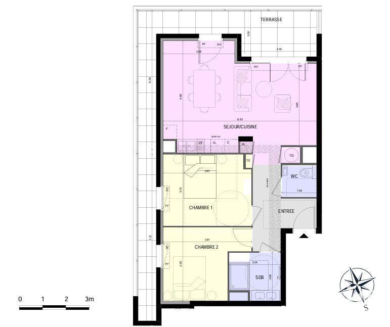 Appartement - 64 m² - 3 pièces