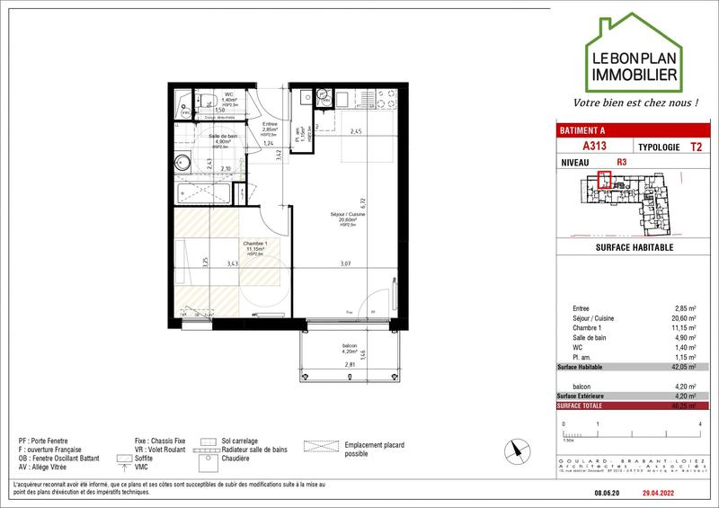Appartement - 42 m² - 2 pièces