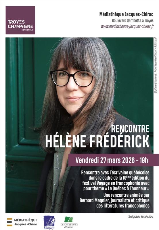 Voyage en francophonie - Rencontre auteure avec Hélène Frédérick
