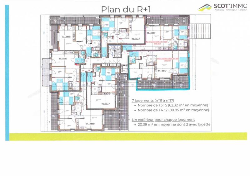 Appartement - 62 m² - 3 pièces