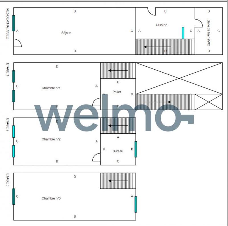 Maison de ville - 91 m² - 4 pièces