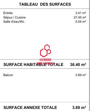 Appartement - 36 m² - 1 pièce