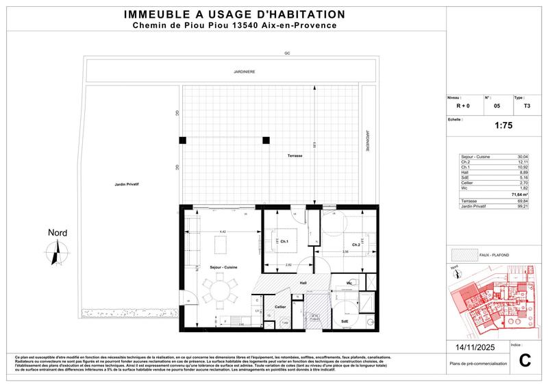 Appartement - 78 m² - 3 pièces