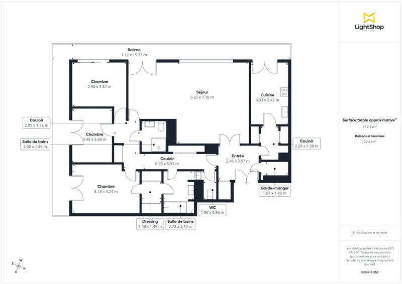 Appartement - 116 m² - 5 pièces
