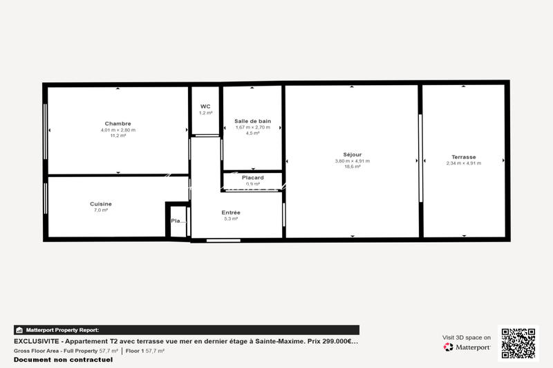 Appartement - 49 m² - 2 pièces