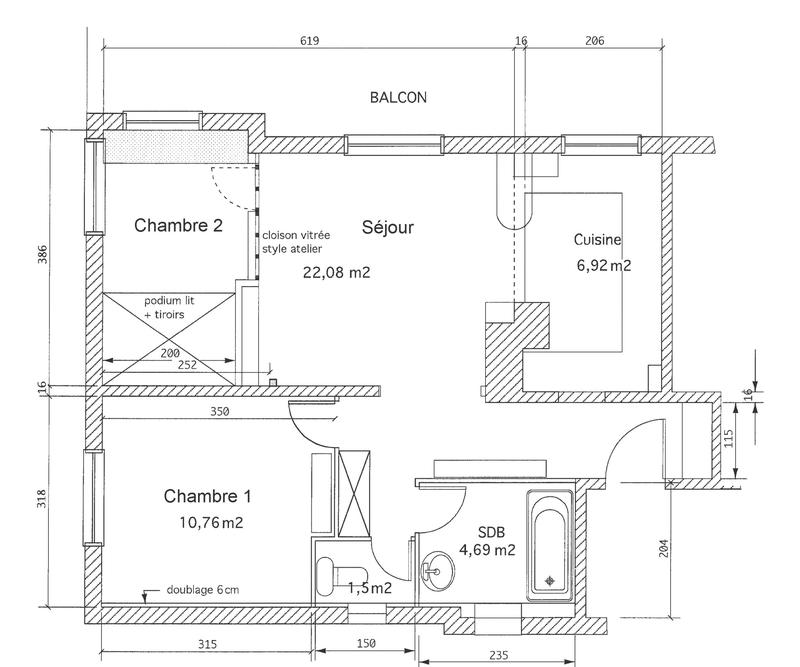 Appartement - 53 m² - 2 pièces