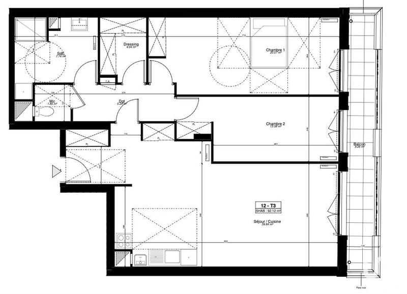 Appartement - 91 m² - 3 pièces