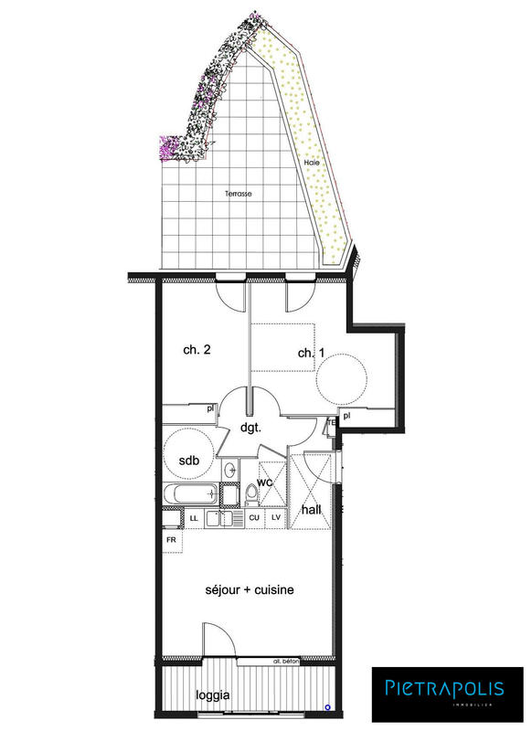 Appartement - 60 m² - 3 pièces